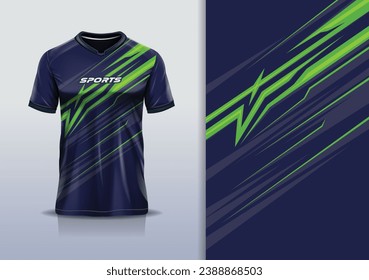  Tshirt mockup abstract stripe line sport jersey design for football soccer, racing, esports, running, green color
