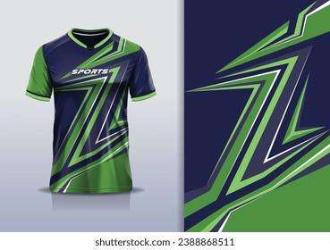  Tshirt mockup abstract stripe line sport jersey design for football soccer, racing, esports, running, green color