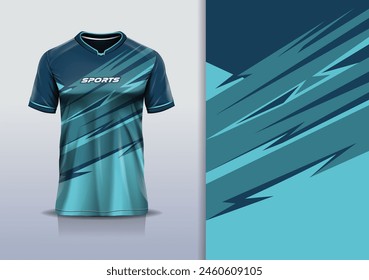 T-shirt mockup with abstract stripe line jersey design for football, soccer, racing, esports, running, in green color