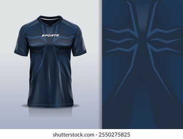 T-shirt mockup com design de camisa de linha de faixa abstrata para futebol, futebol, corrida, esportes, corrida, em cor cinza