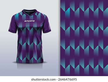 T-shirt mockup abstrata stripe linha jersey design para futebol, futebol, corrida, esportes, corrida, em cor roxa azul