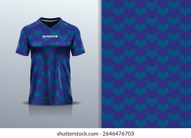 T-shirt mockup abstrata stripe linha jersey design para futebol, futebol, corrida, esportes, corrida, em cor roxa azul