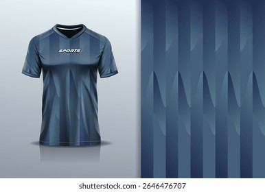 T-shirt mockup abstrata stripe linha jersey design para futebol, futebol, corrida, esportes, corrida, em cor cinza