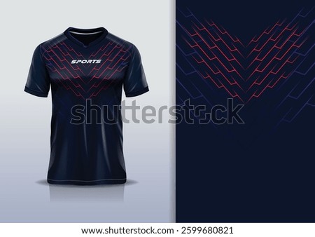 T-shirt mockup abstract stripe line flash heart jersey design for football, soccer, racing, esports, running, in black yellow color