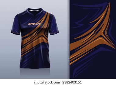  Tshirt mockup abstract stripe sport jersey design for football soccer, racing, esports, running, blue orange color