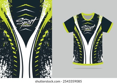 Tshirt mockup abstract stripe sport jersey design in Green and black color. EPS 10