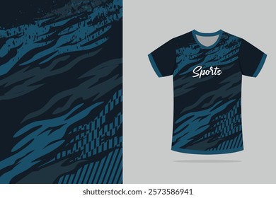 T-shirt mockup abstract texture grunge texture stripe line sport jersey design, in black color EPS.10