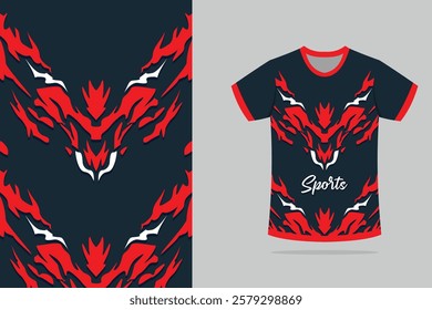 Tshirt mockup abstract texture grunge texture sport jersey design in red black color EPS.10