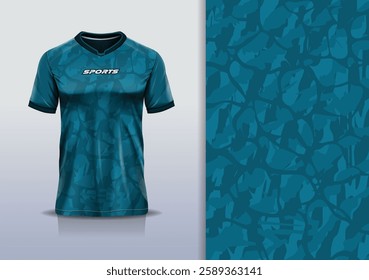 T-shirt mockup abstract texture grunge texture sport jersey design for football, soccer, racing, esports, running, green color