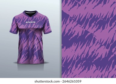 T-shirt mockup textura abstrata grunge textura esporte jersey design para futebol, futebol, corrida, esportes, corrida, cor roxa	