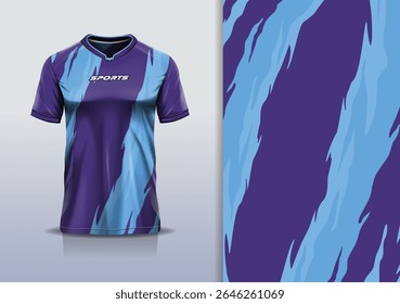 T-shirt mockup textura abstrata grunge textura esporte jersey design para futebol, futebol, corrida, esportes, corrida, roxo cor azul