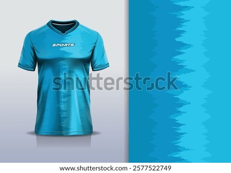 T-shirt mockup abstract texture grunge texture sport jersey design for football, soccer, racing, esports, running, in blue color