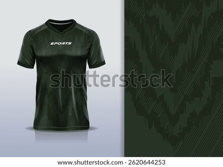 T-shirt mockup abstract texture grunge texture sport jersey design for football, soccer, racing, esports, running, dark green color