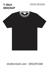 T-Shirt Mockup Black Body White Background
