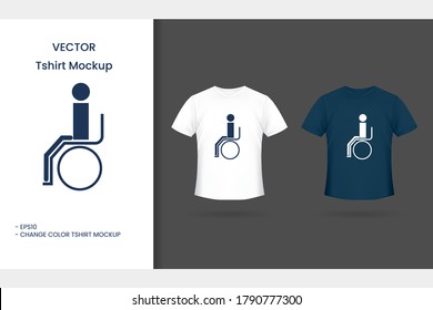 tshirt mockup design with color change, vector .