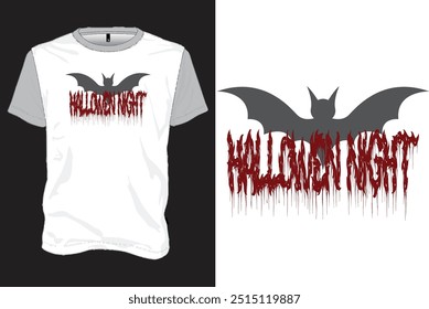 T-shirt Mockup Design with Halloween Night
