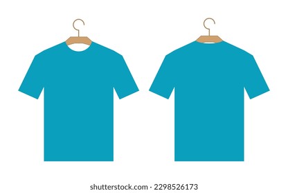 T-shirt mockup flat design front and back shape with empty space for text or image.