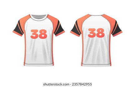 T-shirt mockup. Flat, T-shirt layout, T-shirt mockup for your design. Vector illustration