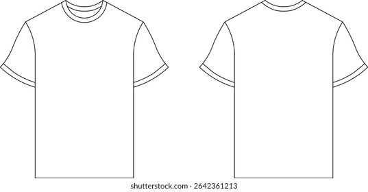Maqueta de camiseta vista frontal y trasera – Plantilla de ropa en blanco
