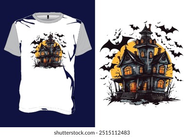 T-shirt Mockup with Halloween Design