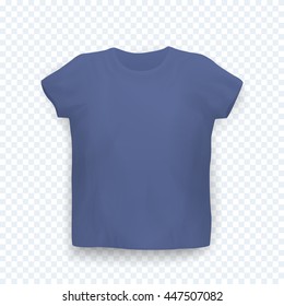 t-shirt mockup, isolated blue shirt, vector illustration