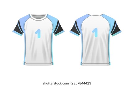 T-shirt mockup layout. Flat, T-shirt football layout, T-shirt mockup for your design. Vector illustration