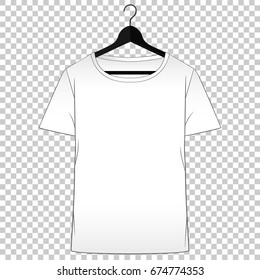 Tshirt mockup. Man clothes front view. Simple isolated vector. Tshirt template for fashion design, presentation or advertising. T-shirt design.