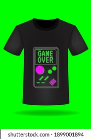tshirt mockup pattern for vdo gamer streamer, vector illustration rendering in cyberpunk concept design