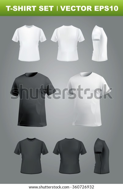 Download Tshirt Mockup Set Front Side Back Stock Vector (Royalty ...