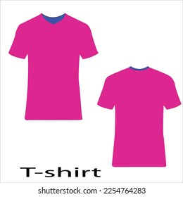 T-shirt mockup with short sleeves, vector illustration