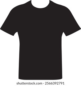 T-shirt mockup silhouette vector on white background.