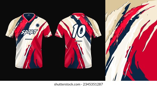 Tshirt mockup sport jersey template design for football soccer, racing, gaming, sports jersey abstract design 