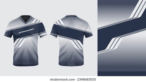 Diseño de la plantilla de camiseta de maquillaje deportivo de camiseta para fútbol, carreras, juegos, camisetas deportivas diseño abstracto color gris