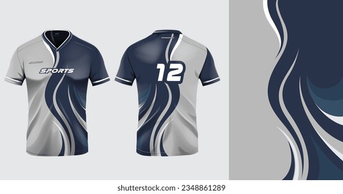 Tshirt mockup sport jersey template design for football soccer, racing, gaming, sports jersey abstract design gray color