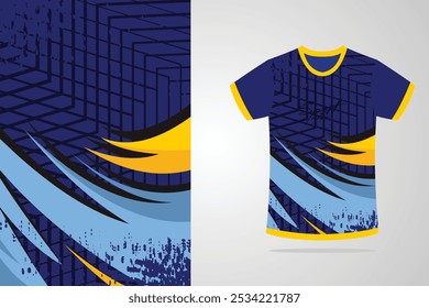 Tshirt mockup sport jersey template design for football soccer gaming sports jersey abstract EPS.10