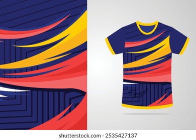 Tshirt mockup sport jersey template design for football soccer gaming sports jersey abstract EPS.10