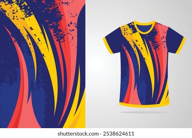 Tshirt mockup sport jersey template design for football soccer gaming sports jersey abstract EPS.10