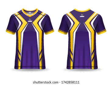 T-shirt mockup, sport shirt template design for 
running Sport, basket ball, soccer uniform in front view, back view. 
Shirt mock up Vector, design very simple and easy to custom
