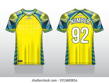T-shirt mockup, sport shirt template design for running Sport, basket ball, soccer uniform in front view, back view. Shirt mock up Vector, design very simple and easy to custom