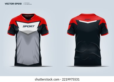 T-shirt mockup sport shirt template design. Printable file eps 10.