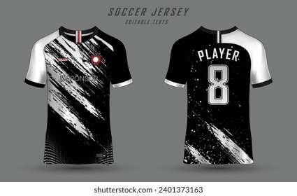 T-shirt mockup or sport shirt template design for soccer jersey or football kit. Tank top for basketball jersey or running singlet. Fabric pattern.