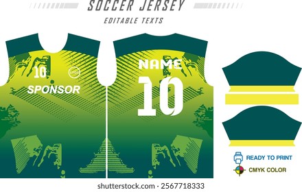 T-shirt mockup, sport shirt template design for soccer jersey, football kit. Tank tops for basketball jersey, running singlet. Fabric pattern for sport uniform in front, back view. Vector Illustration