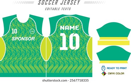 T-shirt mockup, sport shirt template design for soccer jersey, football kit. Tank tops for basketball jersey, running singlet. Fabric pattern for sport uniform in front, back view. Vector Illustration