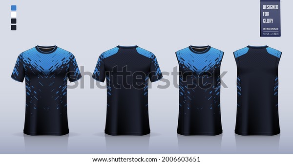 T-shirt mockup or sport shirt template design for\
soccer jersey or football kit. Tank top for basketball jersey or\
running singlet. Fabric pattern for sport uniform in front view\
back view. Vector.