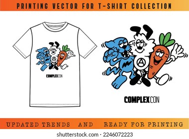T-shirt Mockup SS23 printing, T-shirt Vector Printing Design, Vector Illustration for Tee mockup, ready vector for Tee printing, updated printing for Tee, new print vector for T-shirt