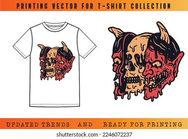 T-shirt Mockup SS23 printing, T-shirt Vector Printing Design, Vector Illustration for Tee mockup, ready vector for Tee printing, updated printing for Tee, new print vector for T-shirt