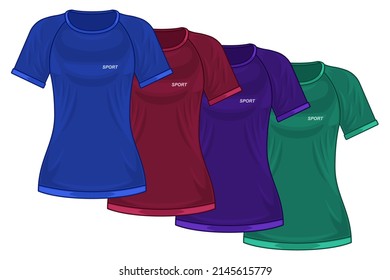 T-shirt mockup template front view realistic cartoon isolated white background