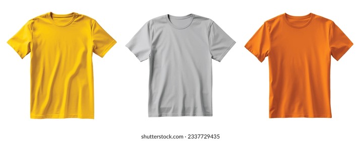 T-shirt mockup vector set isolated on white