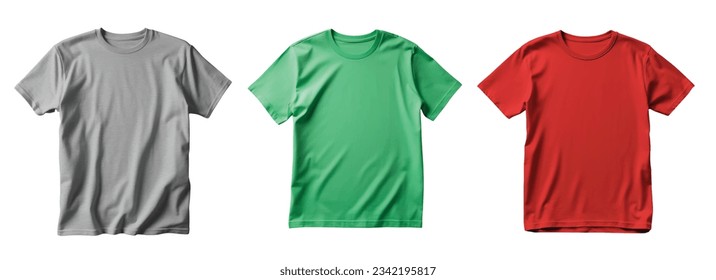 T-shirt mockup vector set isolated on white