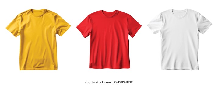 T-shirt mockup vector set isolated on white
